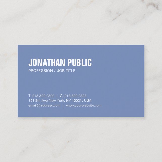 Tarjeta De Visita Diseño creativo moderno y sencillo de diseño Blue  (Anverso)