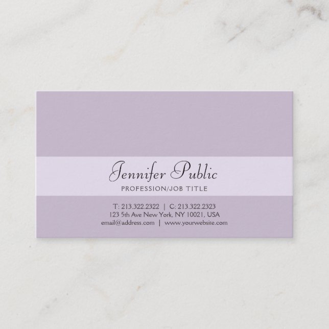 Tarjeta De Visita Diseño creativo profesional y elegante Violet mode (Anverso)
