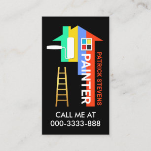 Tarjeta De Visita Diseño creativo y colorido de la pintura casera