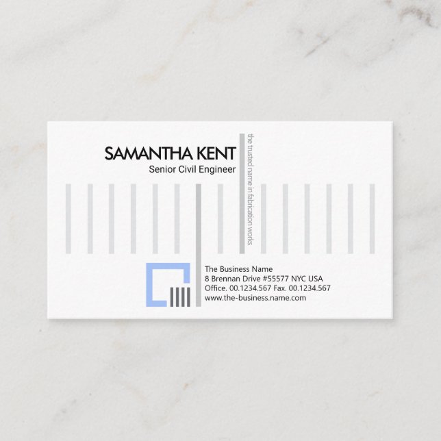 Tarjeta De Visita Diseño creativo y elegante de construcción de barr (Anverso)