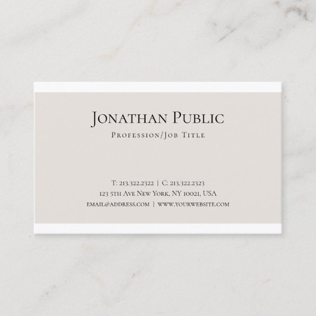 Tarjeta De Visita Diseño creativo y limpio, moderno y moderno lujo (Anverso)