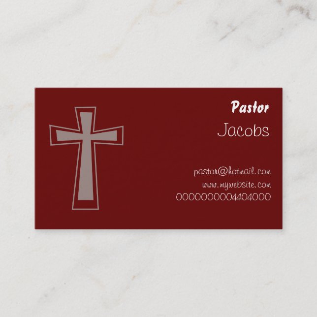 Tarjeta De Visita Diseño cruzado, pastor, (Anverso)