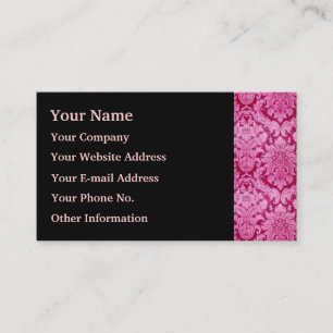 Tarjeta De Visita Diseño damasco en rosa