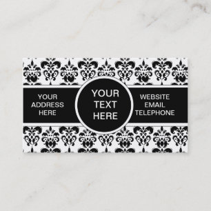 Tarjeta De Visita Diseño damasco negro