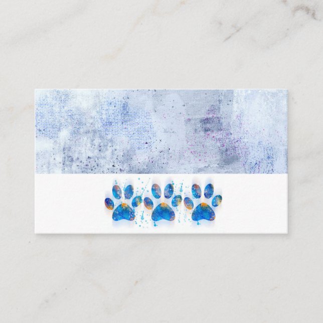 Tarjeta De Visita diseño de acuarela azul y blanco (Anverso)