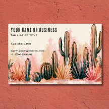 Diseño de Acuarela de Cactus del Desierto Boho