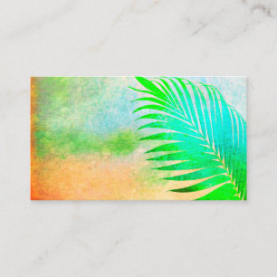 Tarjeta De Visita diseño de acuarela de palma de arte tropical