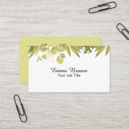 Tarjeta De Visita Diseño de acuarela de vegetación botánica
