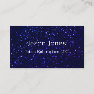 Tarjeta De Visita diseño de acuarela moderno con puntos azules y mor