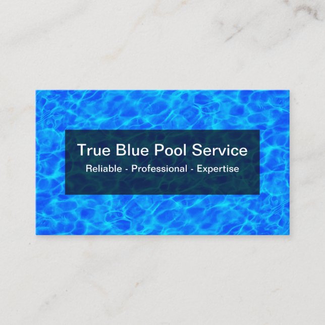 Tarjeta De Visita Diseño de agua de la piscina Guay (Anverso)