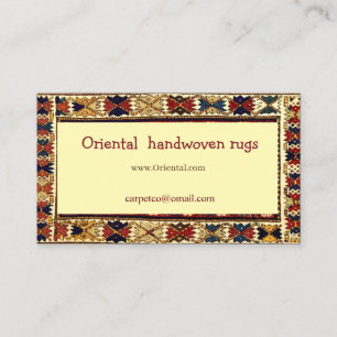 Tarjeta De Visita Diseño de alfombra oriental en colores cálidos