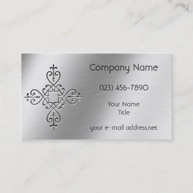 Tarjeta De Visita Diseño de aluminio grabado al agua fuerte (Anverso)