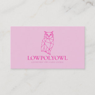 Tarjeta De Visita Diseño de Animal para Profesionales Búho Rosa Lowp