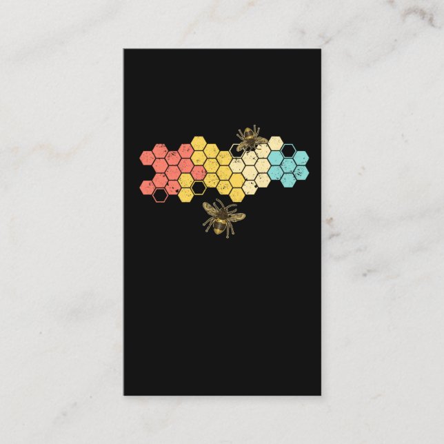 Tarjeta De Visita Diseño de apicultor retro Honeycomb para abeja (Anverso)