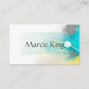 Tarjeta De Visita diseño de arte de acuarela abstracto y turquesa el