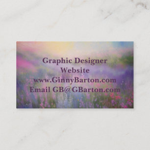 Tarjeta De Visita Diseño de arte de IA impresionista floral