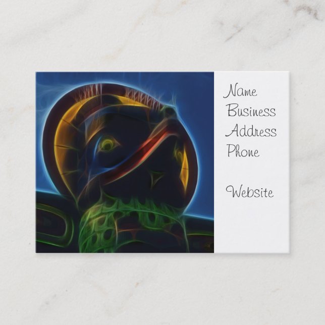 Tarjeta De Visita Diseño de arte fractal de tótem nativo americano (Anverso)