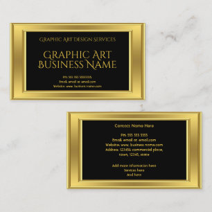 Tarjeta De Visita Diseño de Arte Gráfico Moderno Elegante Dorado Neg