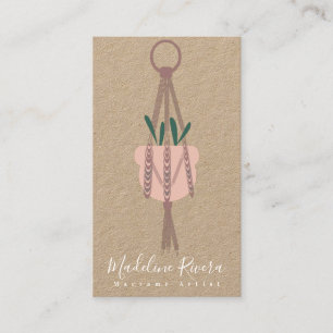 Tarjeta De Visita Diseño de artista de macramé hecho a mano colgante