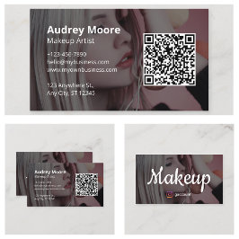 Tarjeta De Visita Diseño de Artista de Maquillaje Femenino