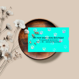 Tarjeta De Visita Diseño de aseo para mascotas caninas teal