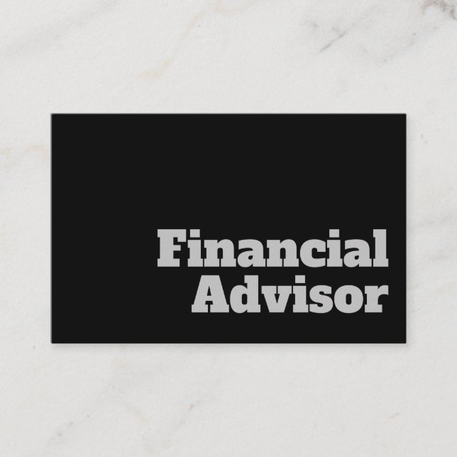Tarjeta De Visita Diseño de Asesor Financiero Audaz y Claro (Anverso)