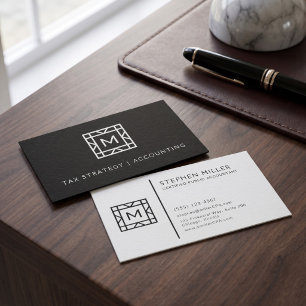 Tarjeta De Visita Diseño de asesor financiero de CPA elegante