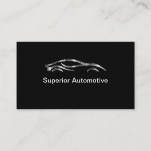 Tarjeta De Visita Diseño de automóvil con tono de plata genial autom