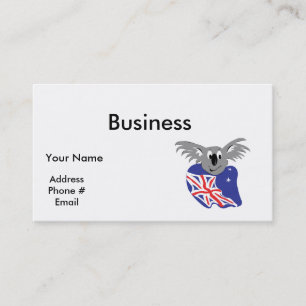 Tarjeta De Visita diseño de bandera australiana con oso koala