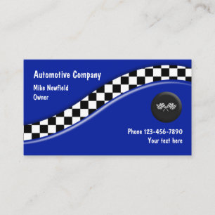Tarjeta De Visita Diseño de bandera de carreras automotrices