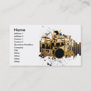 Tarjeta De Visita diseño de baterista grunge