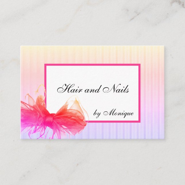 Tarjeta De Visita Diseño de Belleza maquillaje de pelo Marco de gran (Anverso)