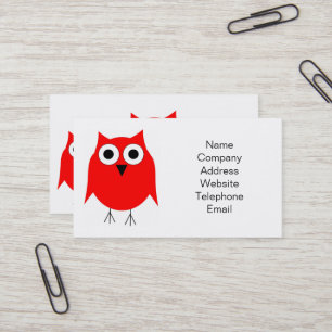 Tarjeta De Visita Diseño de búho rojo