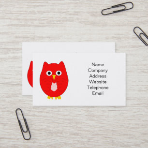 Tarjeta De Visita Diseño de búho rojo