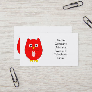 Tarjeta De Visita Diseño de búho rojo
