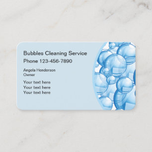 Tarjeta De Visita Diseño de Burbujas de Servicio de Limpieza