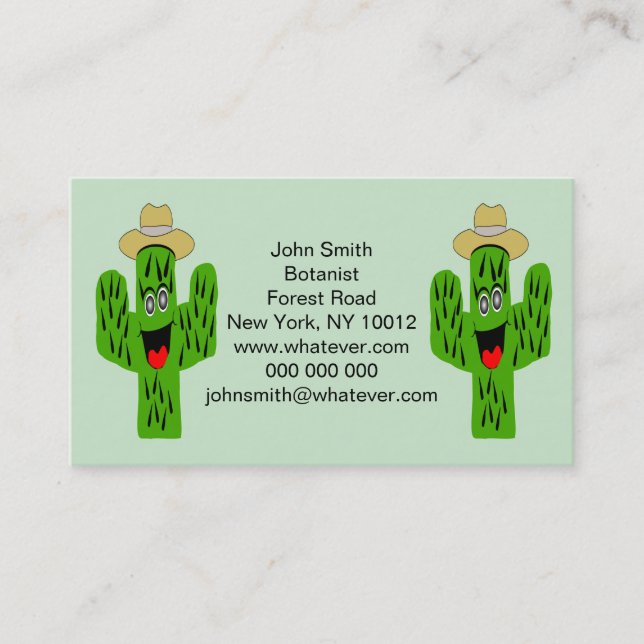 Tarjeta De Visita Diseño de Cactus (Anverso)