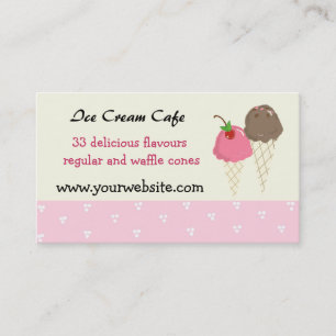 Tarjeta De Visita Diseño de Cafetería de Helados