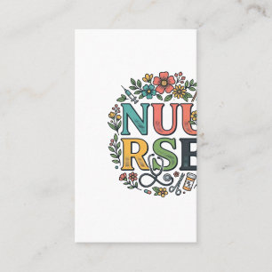 Tarjeta De Visita Diseño de camisa de enfermera floral Arte médico v