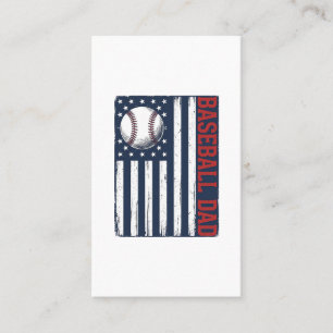 Tarjeta De Visita Diseño de camiseta con bandera de papá de béisbol