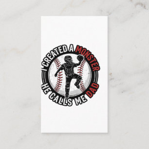 Tarjeta De Visita Diseño de camiseta de catcher vintage de monstruo