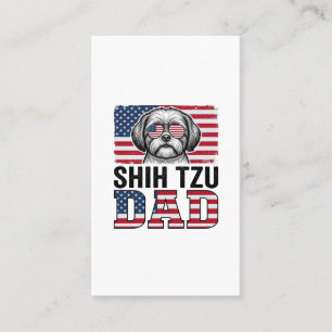 Tarjeta De Visita Diseño de camiseta de perro patriótico Shih Tzu Da