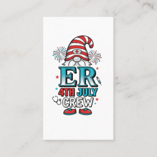 Tarjeta De Visita Diseño de camiseta Gnome Patriótico ER 4 de julio 