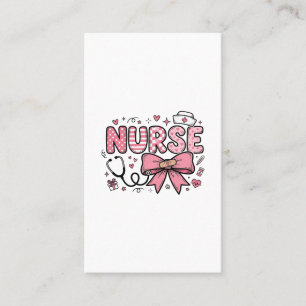 Tarjeta De Visita Diseño de camiseta vectorial de enfermera linda co