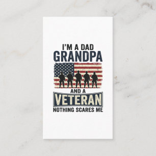 Tarjeta De Visita Diseño de camiseta vintage patriota veterano abuel