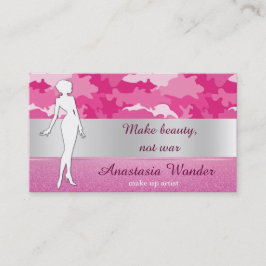 Tarjeta De Visita Diseño de camuflaje rosa romántico
