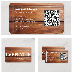 Tarjeta De Visita Diseño de Carpintero Maestro