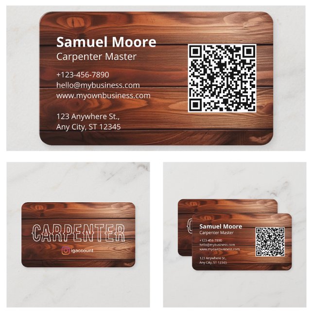 Tarjeta De Visita Diseño de Carpintero Maestro en Madera (Carpenter Master Design Wood Business Card
)