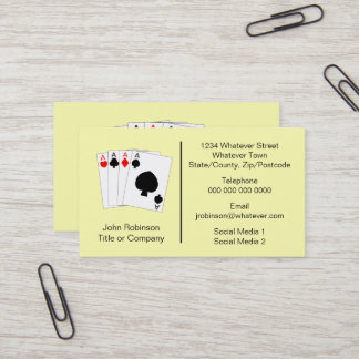 Tarjeta De Visita Diseño de Casino Aces