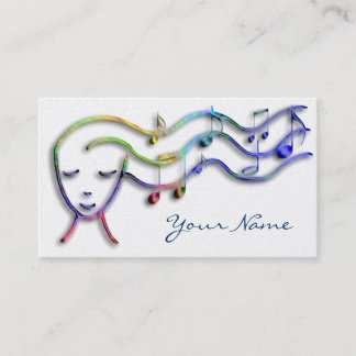 Tarjeta De Visita diseño de chica de música